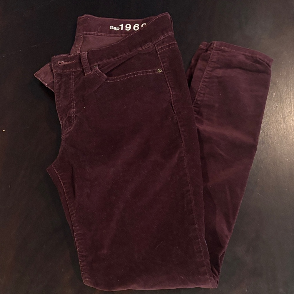 GAP Women's Corduroy legging Jeans - Deep Burgundy